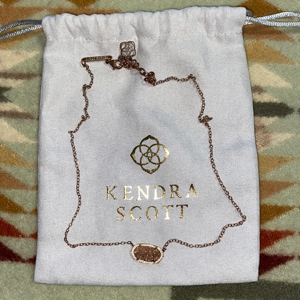 Kendra Scott rose gold druzy necklace